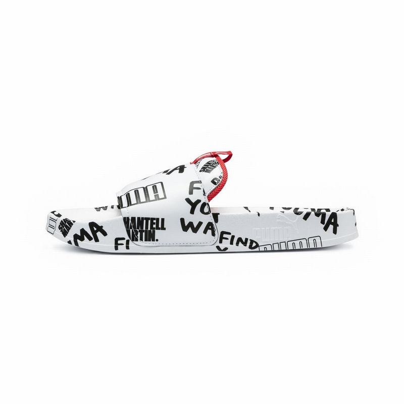 Sandale Puma X Shantell Martin Leadcat Graphic Femme Blanche/Noir/Corail Soldes 410ELKMV